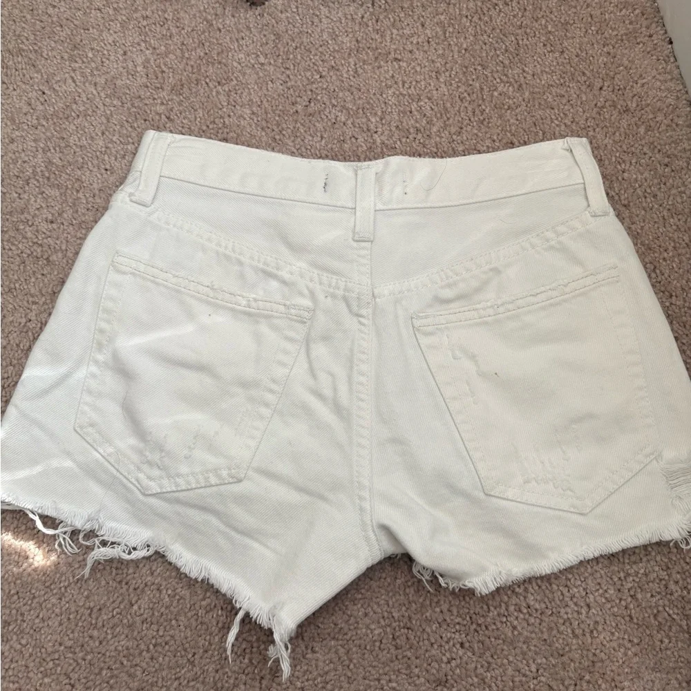 Free People We The Free White Denim Shorts 24 - Picture 3 of 3